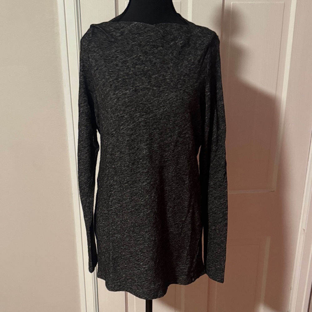 Eileen Fisher Long Sleeve Organic Cotton/Wool Blend Black Lightweight Sweater XL